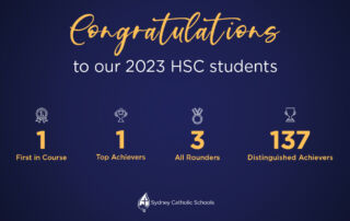 Graphic showing Marist Sisters' College Woolwich 2023 HSC results